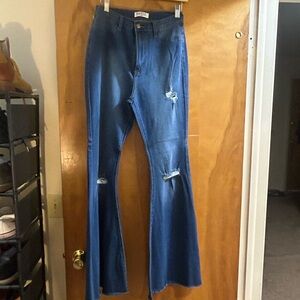 Elegant Blue Flare Jeans